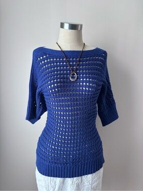 Chico's Open-Knit Boatneck Sweater Top